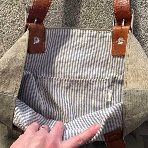 Postes France Canvas Leather Strap Mail Tote Bag Vintage Leather Straps - Picture 6 of 12